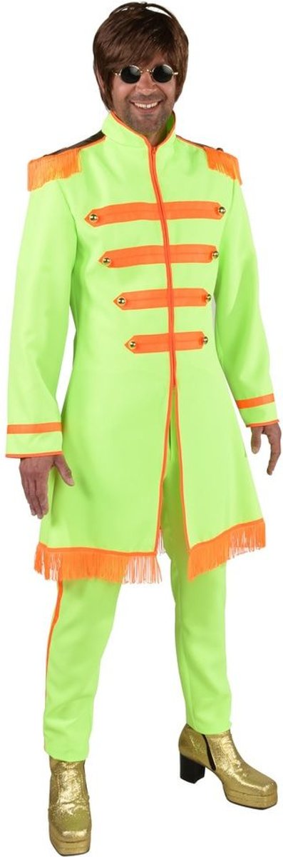 Beatles Kostuum | Fel Groen Lonely Hearts Club Beatles | Man | Large | Carnaval kostuum | Verkleedkleding